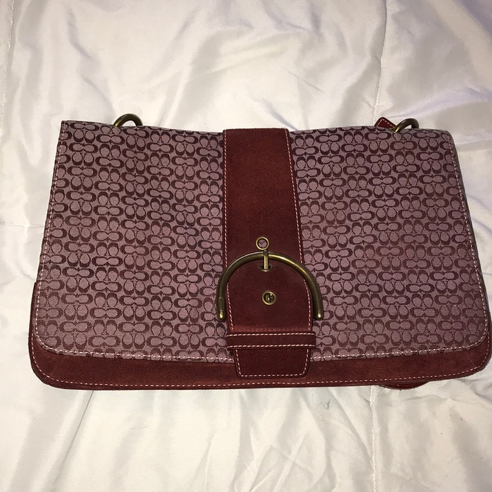 Signature suede Coach bag